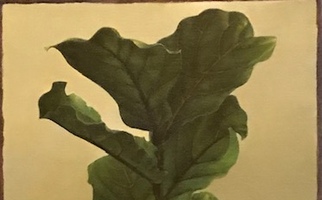 <strong>Green leaves</strong> <span class="dims">24x14”</span> oil on linen